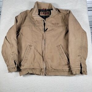 Dri Duck Work Jacket Mens Size L Brown Distressed Canvas Farm Supply Barn Coat